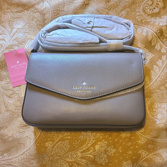 kate spade Handbags - Kate Spade Sadie Envelope Crossbody Bag Thuder Cloud Tan